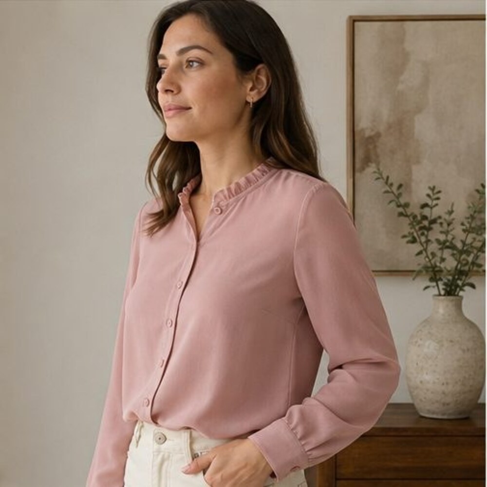 Blush Ruffle Collar Blouse - Picture 3 of 6